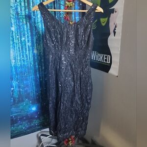 NWOT Flattering George black lace and sequin dress size Medium